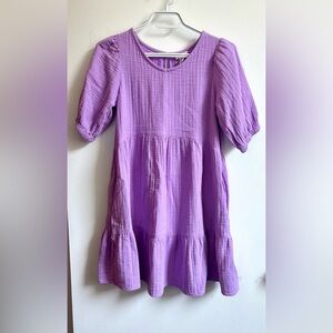 Cat & Jack Kids Purple Crinkle Gauze Dress